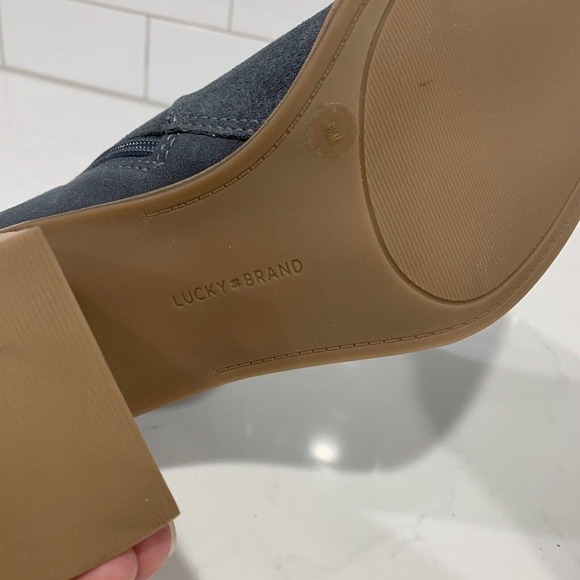Lucky Brand | Bootie Pellyon Heeled Suede Gray Ankle - Picture 6 of 7